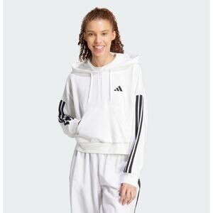 ADIDAS Essentials 3-Stripes French Terry Quarter-Zip Hoodie Small White NWT